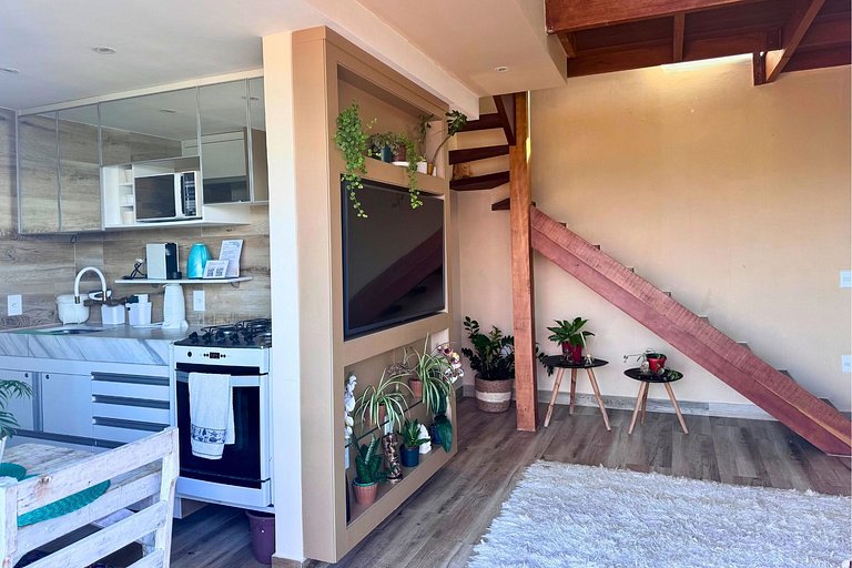 Maravilhoso loft primeira linha mar, Morro Mágico