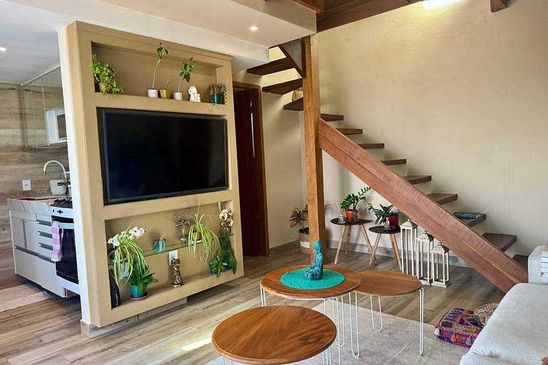 Loft incrível de frente para o mar no Morro Mágico
